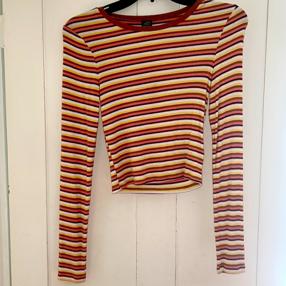 Striped long sleeve crop top size xs